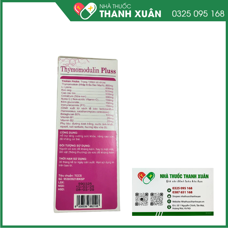 Thymomodulin Pluss hỗ trợ tăng cường sức khỏe, nâng cao sức đề kháng cơ thể